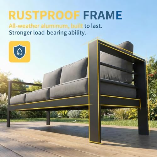 Aluminum Patio Furniture Set Oversized Patio Sectional Sofa for Seasons