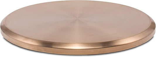 TIKI Patio & Celebration Tabletop Fire Pit Cover – 25.6" Durable Stainless Steel Lid – Weather-Resistant Outdoor Fire Pit Protection – Converts Fire Pit into Table – Patio & Backyard Accessory, Gold