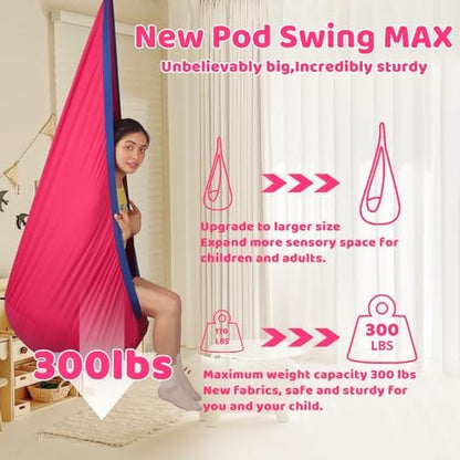 Sensory Pod Swing Hanging Seat Hammock Chair (Cranberry)