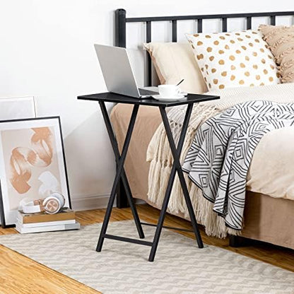 HOOBRO Folding TV Tray Table, Stable Snack Table for Small Space