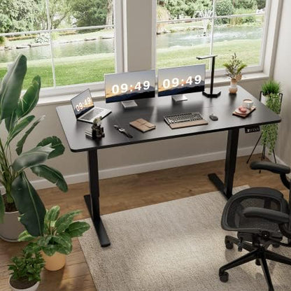 Furmax 63 Inches Electric Height Adjustable Standing Desk Home Office Desk