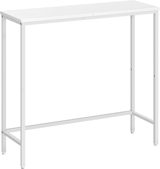 HOOBRO Narrow Console Table, 29.5" Small Entryway Table, Thin Sofa Table, Side Table, Display Table, for Hallway, Bedroom, Living Room, Foyer, White WW75XG01
