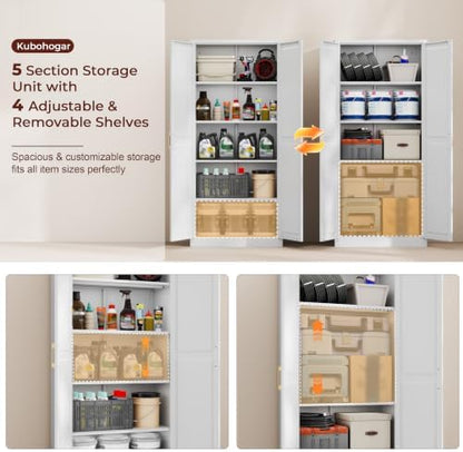 71" Tall Metal Kitchen Pantry Cabinet, Storage Cabinet with Doors