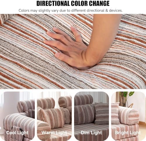 79" Memory Foam Sofa Bed, High Headrest Convertible Futon Boneless Couch