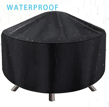 Round Fire Pit Cover for 30-36 Inch Firepit, Heavy Duty Outdoor Patio Fireplace Covers - Waterproof Dustproof Anti UV and Tear Resistant