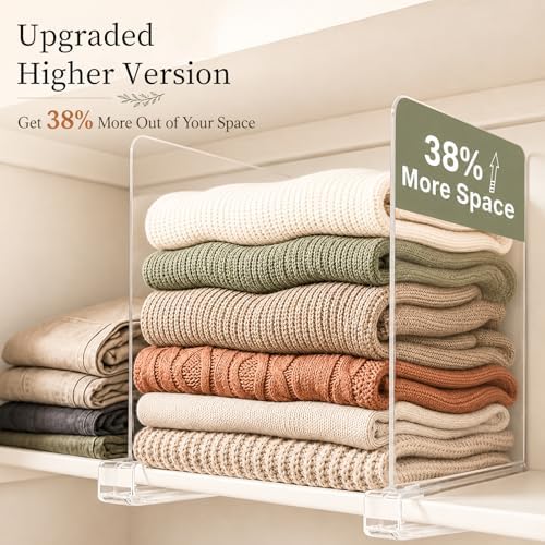 Shelf Dividers Purse Organizer for Closet: 11" Tall (Extra Tall)