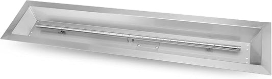 Stanbroil 30 by 6-Inch Drop-in Linear Fire Pit Pan and Burner, 304 Stainless Steel Natural & Propane Gas Firepit for Outside DIY Fire Table, BTU 54, 000 Max