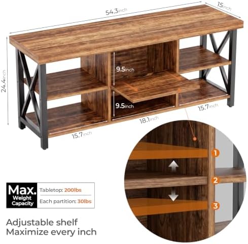 GreenForest TV Stand for 65 in TV, 55" Entertainment Center for Living Room