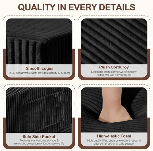 Boneless Loveseat Couch Folding Sofa Bed, Foldable Floor Futon Sleeper Couch Bed - Convertible Sofa Bed, Corduroy Pull Out Sofa Bed with 2 Pillows for Living Room & Bedroom