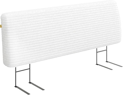 4.7" Upholstered Headboard for King Size Bed, Height Adjustable and Ergonomic Headboard, Easy Assemble, Sturdy and Durable, Corduroy, White