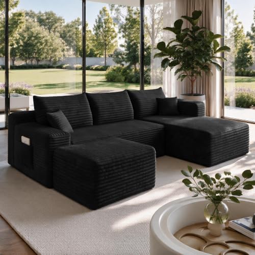 U Shaped Boneless Sectional Sofa Right Facing Cloud Couches