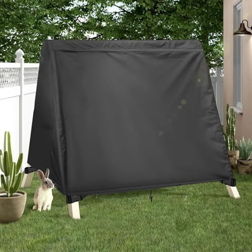 Porch Swing Cover Water-Resistant 600D Oxford Hanging Outdoor Swing Cover All Weather Protected Swing Covers for Outdoor Furniture (Black, 600D A-Frame 72L x 55W x 67H Inch)
