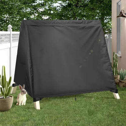Porch Swing Cover Water-Resistant 600D Oxford Hanging Outdoor Swing Cover All Weather Protected Swing Covers for Outdoor Furniture (Black, 600D A-Frame 72L x 55W x 67H Inch)