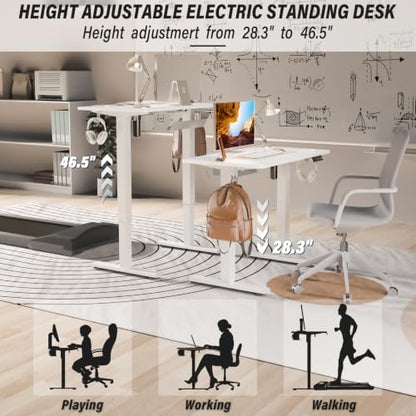 Kingant Standing Desk, 55x24 Inch Electric Height Adjustable Computer Desk