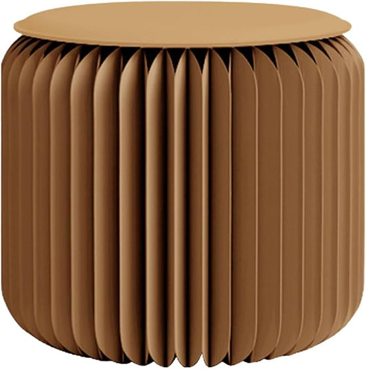 NOONTIDE Folding Stool - 12Inch Home Furniture 660lb Load Capacity Foldable Paper Stool Eco-Friendly Kraft Paper Honeycomb Design,Foldable to 1.2",Brown Modern Minimalist Stool for Living Room(Brown)