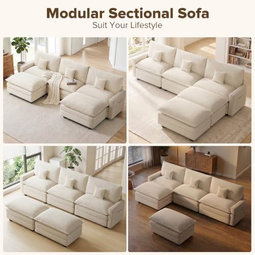 108 Inch Cloud Couch Sectional, U Shaped Modular Sectional Sofa