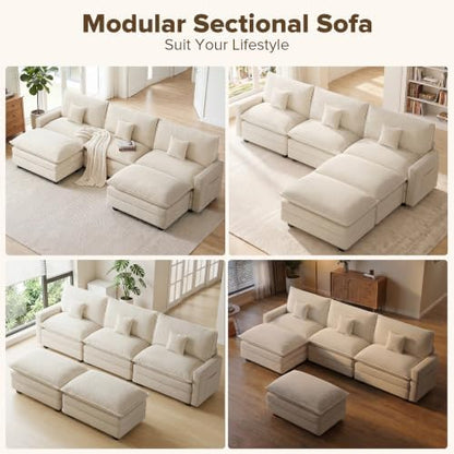 108 Inch Cloud Couch Sectional, U Shaped Modular Sectional Sofa