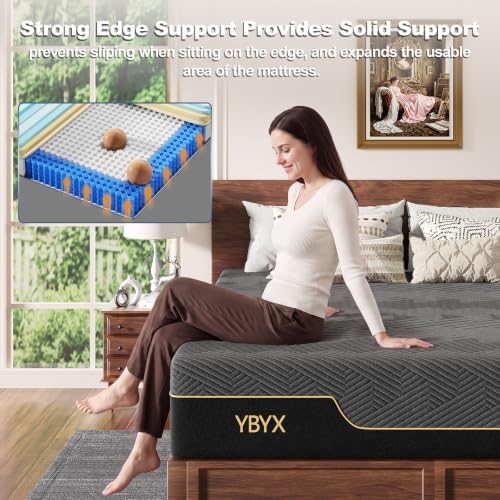 Full Mattress, 12 Inch Full Size Hybrid Mattress with Memory Foam & Pillow Top‑Medium Firm Feel for Motion Isolation, Edge Support, Pressure Relief‑Bed in a Box, CertiPUR‑US Certified