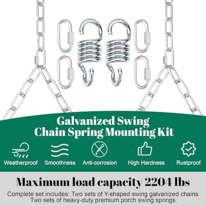 Heavy Duty Porch Swing Hanging Chain Kit, 1500 Lbs, 8 FT, Silver