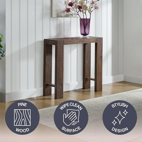 Alaterre Classic Solid Wood Entryway Console Table, Brown, 36 Inch