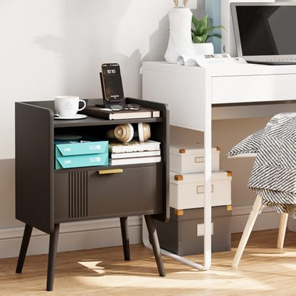 Night Stand Modern End Table with Storage Drawer, Bedside Table for Bedroom