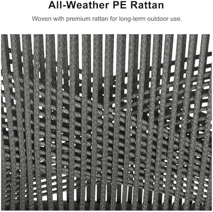 PURPLE LEAF Patio Table and Chairs Set 14 Pieces Woven Rattan Aluminum Grey