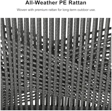 PURPLE LEAF Patio Table and Chairs Set 16 Pieces Woven Rattan Aluminum Grey