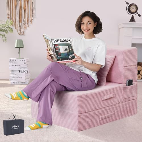 Folding Sofa Bed, Convertible Sleeper Chair Bed, Floor Sofa with Bag