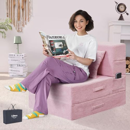 Folding Sofa Bed, Convertible Sleeper Chair Bed, Floor Sofa with Bag
