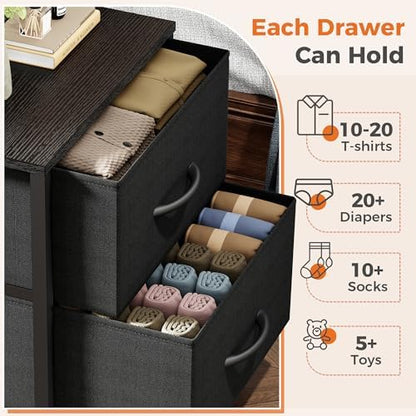Sweetcrispy Nightstands Set of 2 with 2 Storage Drawer, Small Bedside Table