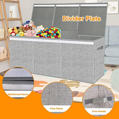 Pantryily Extra Large Toy Box with Lid Foldable Plush Toy Organizer Chest