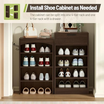 Tall Freestanding Shoe Storage Cabinet for Entryway
