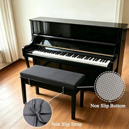 Piano Bench Cushion 36x14 Inch for Indoor with Non Slip Bottom,Dark Gray