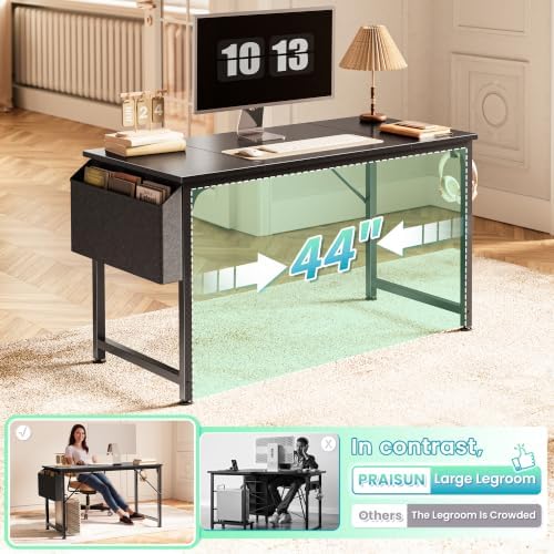 PRAISUN 47'' Computer Desk with Fabric Storage Bag & 2 Hooks