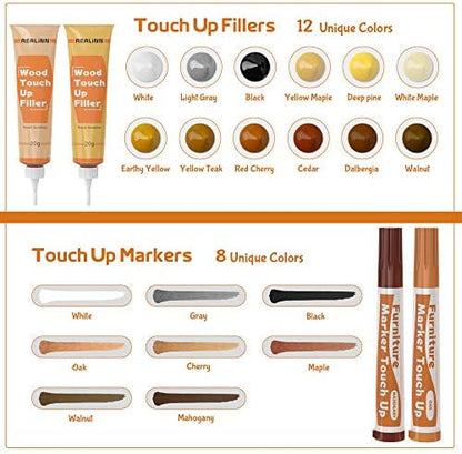 Wood Furniture Repair Kit- Set of 28 - Touch Up Markers