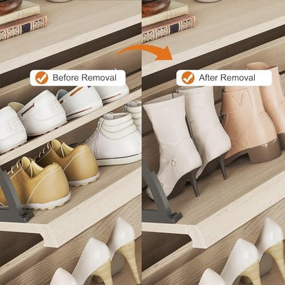 Space-Saving Narrow Shoe Cabinet – Wooden Freestanding Organizer