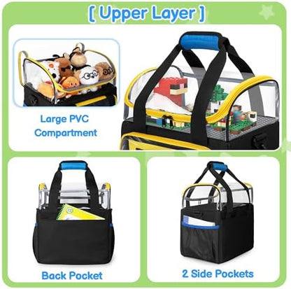 Rexmica 4 Packs Toy Storage Organizer Pouch Bag Compatible with Lego Brick