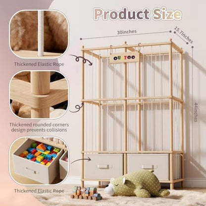 Extra Large Stuffed Animal Storage, Wooden Stuffed Animal Zoo Organizer