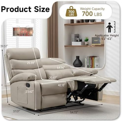 Reclining Loveseat Sofa Anti-Scratch Leather Recliner Couch