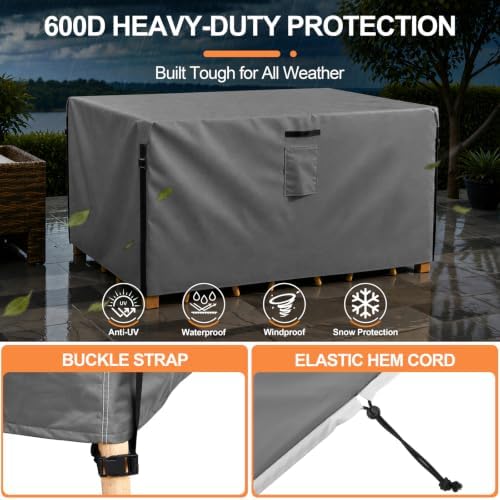 Smiry Waterproof Patio Furniture Cover 54L x 76W x 28H, Grey