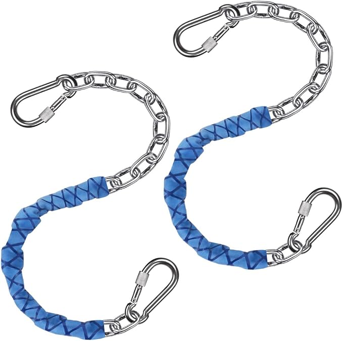 BeneLabel 2Pcs 65" Stainless Steel Swing Chains with 4 Quick Connection Hooks Heavy Duty Hanging Chain for Porch Swing, Swing Set, Hammock Chairs, Hanging Chair, Indoor Outdoor 1000 lb Capacity