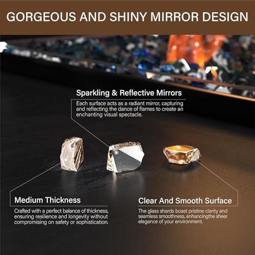 NUPICK 20 Pound Fire Glass, 1/4 Inch Reflective Fire Pit Glass
