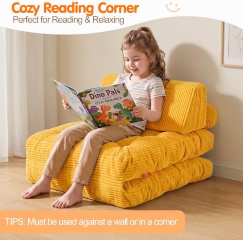 MeMoreCool Kids Couch, 3-in-1 Fold-Out Foam Chair