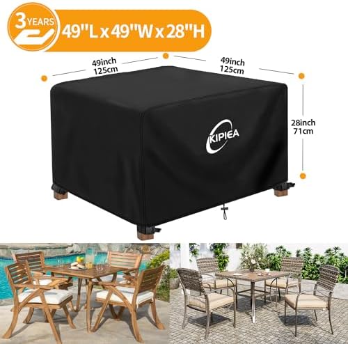 Patio Furniture Covers Waterproof Winter, Heavy-Duty 420D Outdoor Patio Furniture Set Covers, No Tears Anti UV No Fading (49" L x 49" W x 28" H)