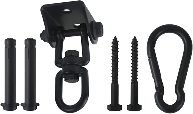 HOMPER Hammock Hanging Kit, 1000 lb Capacity Heavy Duty 360° Rotate Swing Hooks for Chair, Yoga, Outdoor Patio Porch,Black