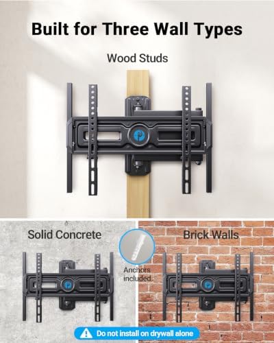 Pipishell Full Motion TV Wall Mount with LED Lights for 32–65 Inch TVs