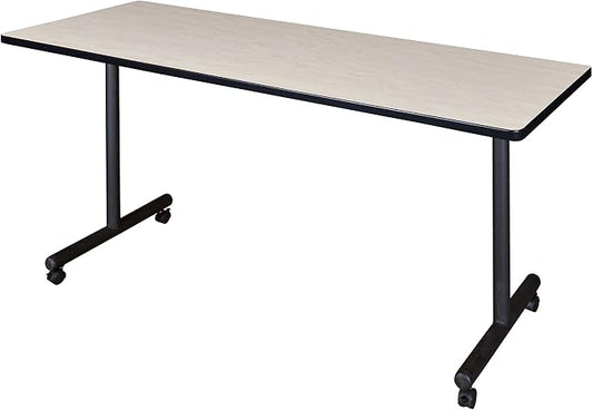 Romig Axis-Pro 60 x 24 in. Mobile T-Base Training Seminar Table- Maple