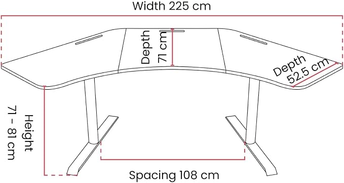 Arozzi Arena Angelo L Shaped GamingDesk, PC Gaming Desk L Shape, Height Adjustable L Shaped StandingDesk for Home Office, ComputerDesk with Full Coverage Mouse Pad (Crawling Chaos)