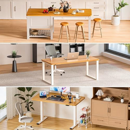 BIZUM Whole-Piece Particle Board Table Top Wood Countertop for Standing Desk DIY, 55x28x1 Inch Maple Desk Top