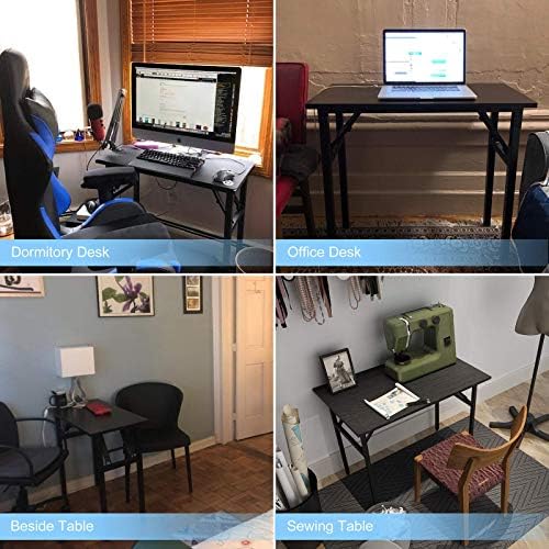 Need Small Computer Desk 31.5 in Folding Home Office Table Black